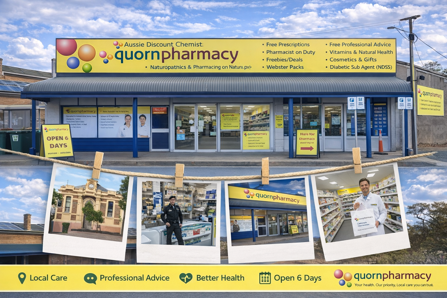 Quorn Pharmacy storefront and main pharmacy location in Quorn SA